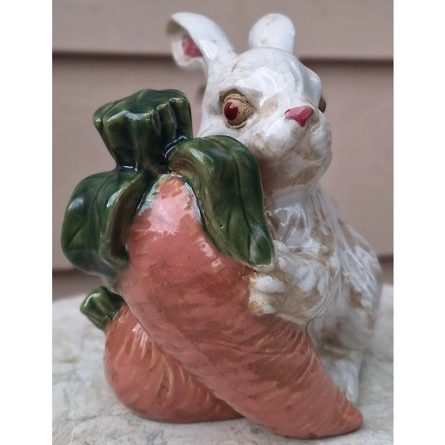 Vintage Italian Painted & Glazed Rabbit Figure - Made in Italy For Sale - Image 12 of 12