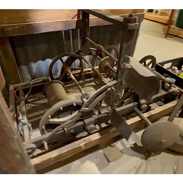 Wood Early 19th Century Large Italian Antique Wooden Tower Clock With Original Mechanical Pieces For Sale - Image 7 of 10