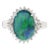 1990s 2.78 Carat Black Opal and Diamond Halo Platinum Filigree Ring Size 6 For Sale