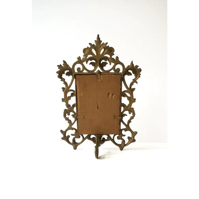 Brass Victorian Brass Vanity Table Mirror or Picture Frame For Sale - Image 8 of 11