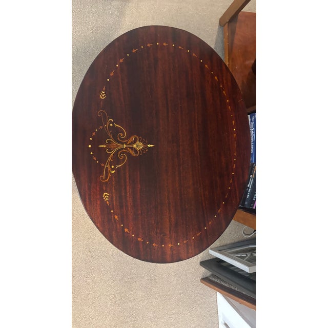 Early 20th Century Stickley & Company Mahogany Kidney Table with Mother of Pearl Inlay Elegant early 20th century mahogany...