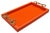 Equestrian Horse Bits Hermes Style Orange Glossy Glass Decorative Cocktail Tray For Sale - Image 4 of 6