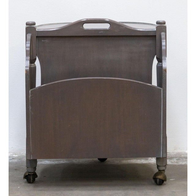 Gray Wooden Trolley with Magazine Rack For Sale - Image 8 of 17