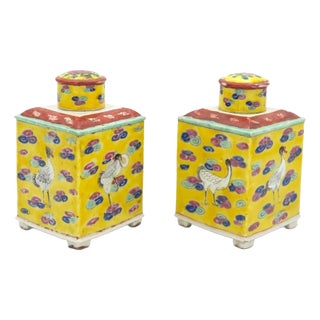 Pair of Chinese Export Tea Caddies, Probably Republic Period For Sale