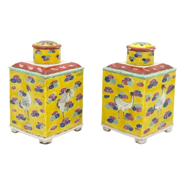 Pair of Chinese Export Tea Caddies, Probably Republic Period For Sale