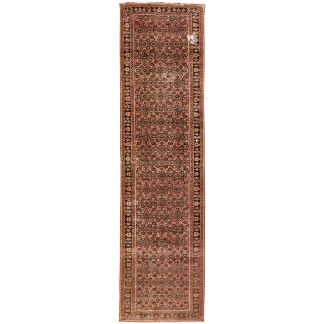 Textile Vintage Persian Distressed Peach Handmade All-Over Wool Runner For Sale - Image 7 of 7