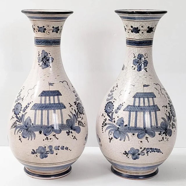Mid-Century Italian Ceramic Vases from Maioliche Deruta, 1950s, Set of 2 For Sale - Image 9 of 10