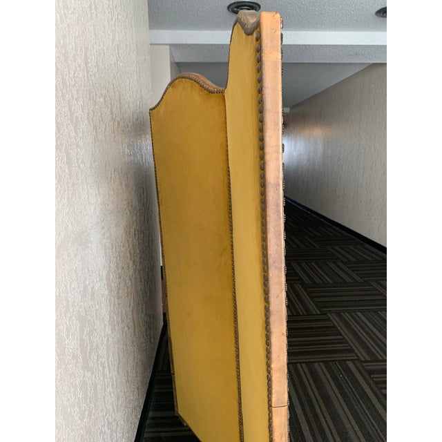 Louis XIII style Leather screen, Circa 1890. This hand-embossed leather screen is absolutely gorgeous in its intricate...