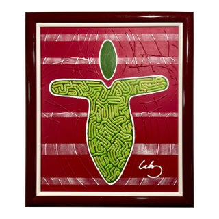 1990 Original Andy Lakey “Lakey’s Angels” Painting Signed Framed Coa 18.5"x22" For Sale