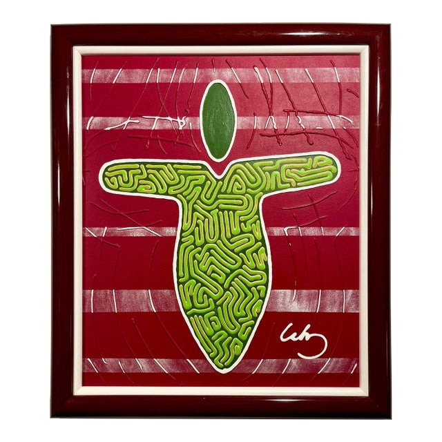 1990 Original Andy Lakey “Lakey’s Angels” Painting Signed Framed Coa 18.5"x22" For Sale