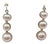 Pink Pearl Drop Earrings in 14kt Yellow Gold – Multi-Pearl Design, 4.4g, New, A Pair For Sale