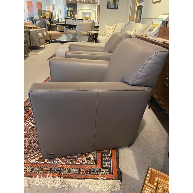 Pair of Italian Leather Swivel Chairs Chairish