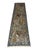This Afghan Chobi natural-dye wool runner features a Persian Bijar-inspired floral design on a softly variegated gray...