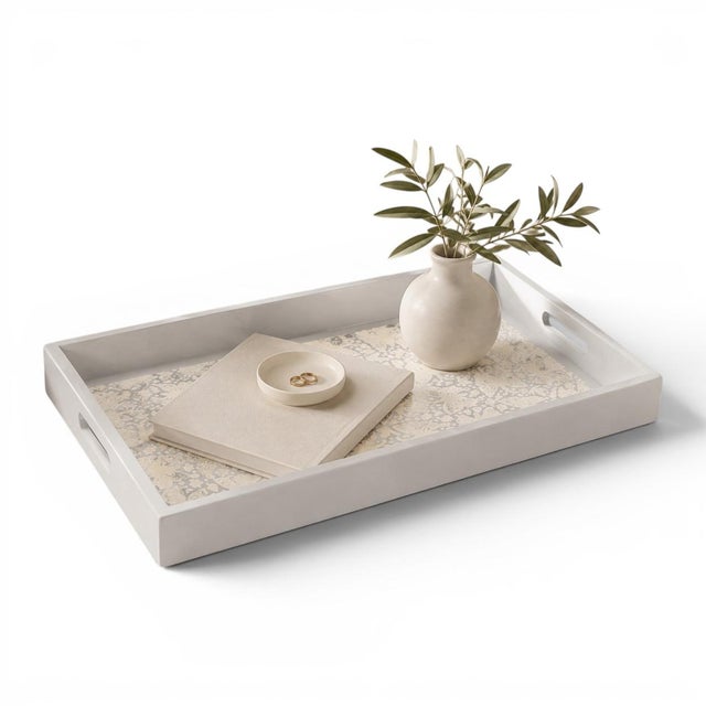 Executed in the historic maque lacquer tradition of Olinalá, Guerrero, Mexico, this rectangular tray reflects a lineage of...