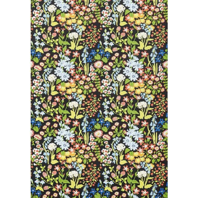 The House of Scalamandré Nymph Floral Wallcovering, Black For Sale