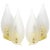 Brass Mid-Century Modernist Stylized Leaf Frosted Glass Sconces - a Pair For Sale - Image 8 of 8