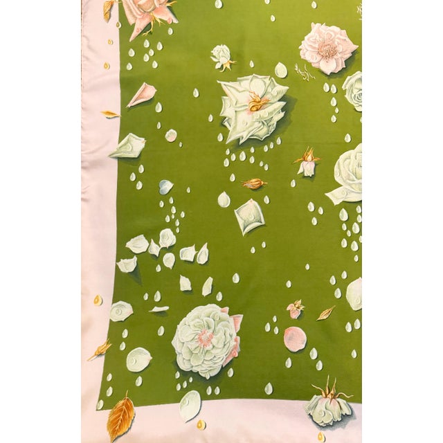 Textile HERMÈS la ROSÉE Silk Scarf designed by Anne Gavarni 1960 For Sale - Image 7 of 13