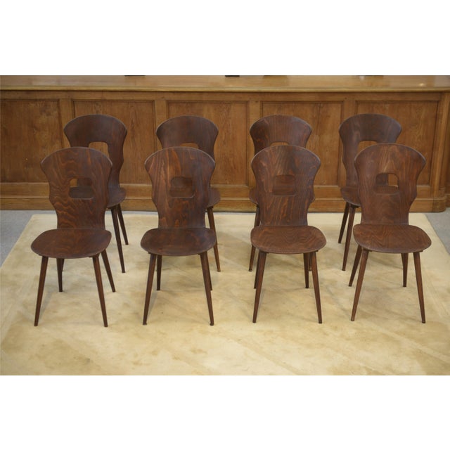 Baumann Gentiane Model Chairs by Henri Julien, 1960s, Set of 8 For Sale - Image 3 of 15