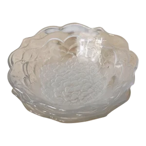Vintage Mid-Century Modern Small Glass Floral Motif Bowls - Set of 3