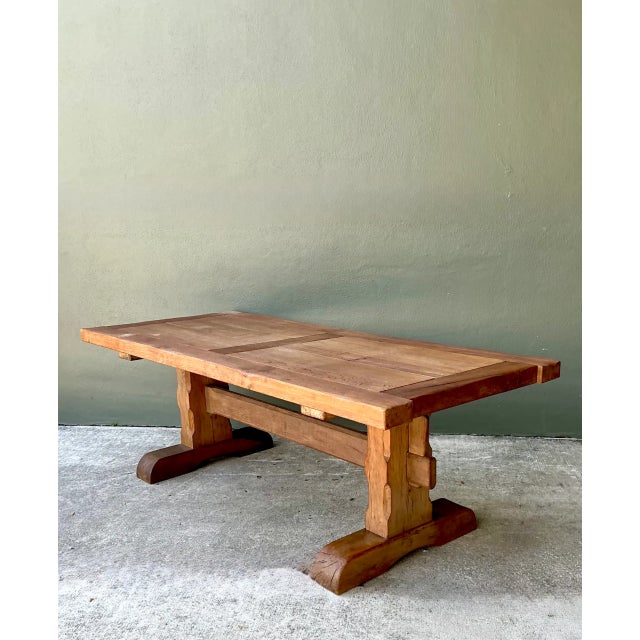 Camel Vintage Rustic Wood Dining Table For Sale - Image 8 of 12