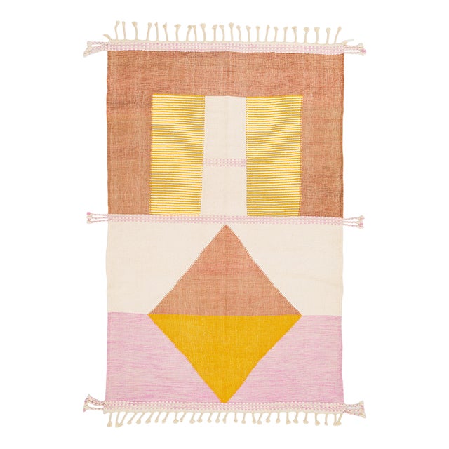 Moroccan Flatweave Wool Rug by Azele Studio For Sale