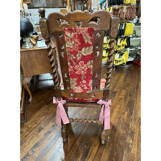 Late 19th Century Late 19th Century Renaissance Barley Twist Fruitwood Chairs For Sale - Image 5 of 6