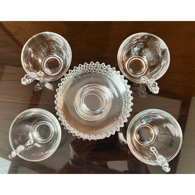 Mid-Century Modern Vintage Imperial Candlewick Cup and Saucer - Set of 4 For Sale - Image 3 of 10