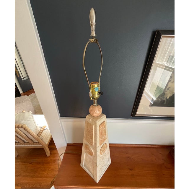 Late 20th Century Postmodern Tessellated Obelisk Lamp For Sale - Image 5 of 8