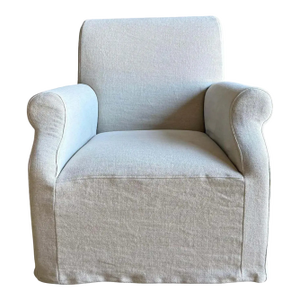 Belgian Linen Stone Washed Linen Slip Covered Chair