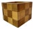 20th C. Mid-Century Modern Handcrafted Checkerboard Inlay Mixed Wood Cube Pen Holder or Planter For Sale