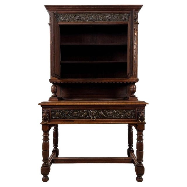 19th Century Jacobean Revival Copper and Oak Cabinet For Sale - Image 10 of 11