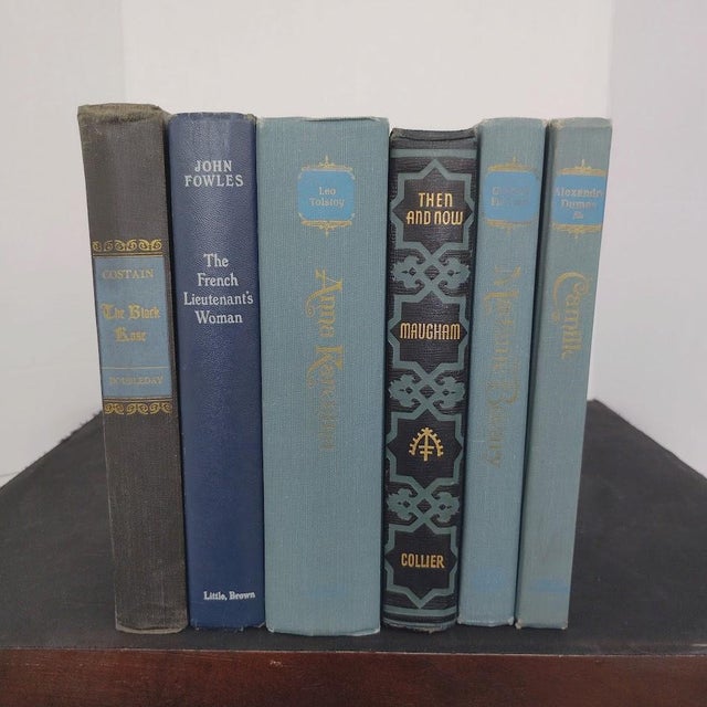 1940s Vintage 1940s French Historical Fiction Romance Novels Set of 6 Blue Clothbound Hardcover Books For Sale - Image 5 of 5