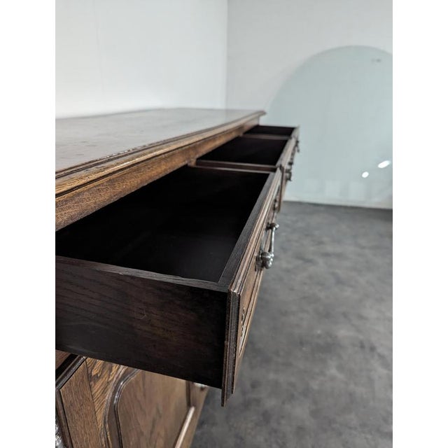 Neo-Rustic Louis XV Style Oak Sideboard For Sale - Image 4 of 9