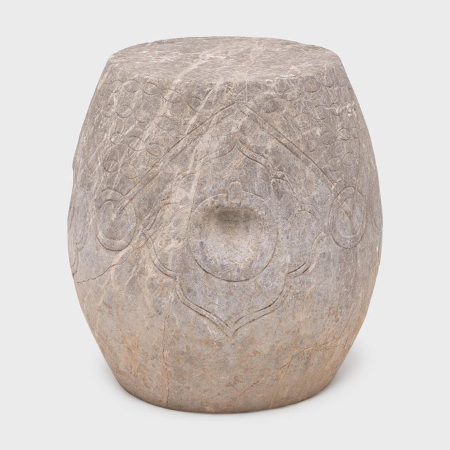 This impressive drum stool from Shanxi province was hand-carved from solid limestone nearly 250 years ago, designed to add...