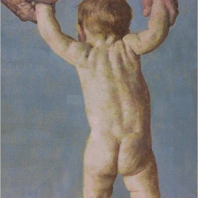 Mid 20th Century William a Smith Oil Painting of a Baby For Sale - Image 5 of 12