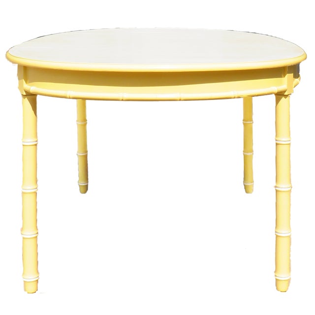 Thomasville Thomasville Faux Bamboo Dining Table W/ Leaf For Sale - Image 4 of 5