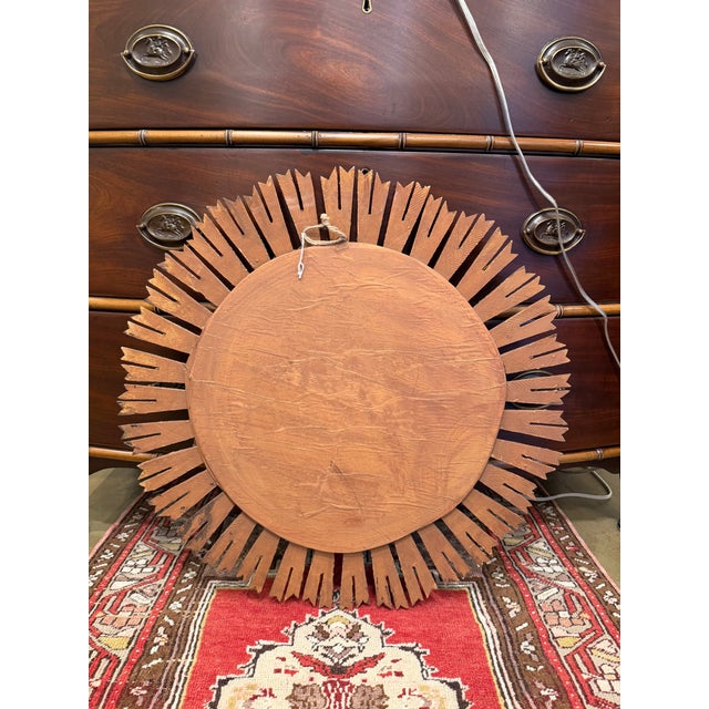 Gold Vintage Sunburst Mirror For Sale - Image 8 of 8