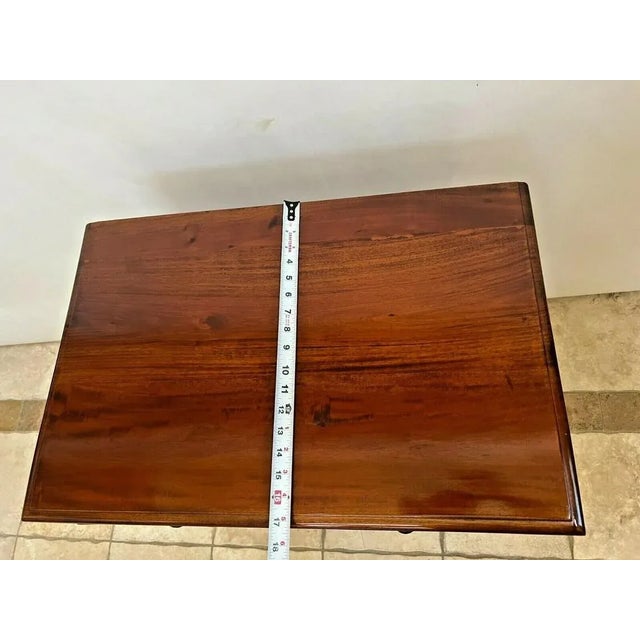 1980s Side Table Gothic Style Carved Swan Legs With Ball Claw Feet Two Drawers For Sale - Image 10 of 10