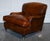 Large Howard Style Hand Dyed Leather Armchairs with Feather Filled Cushions, Set of 2 For Sale - Image 12 of 18