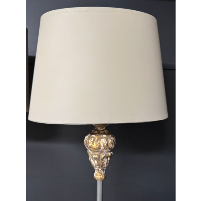 French Pair of Buffet Lamps With Antique Fragments For Sale - Image 3 of 8