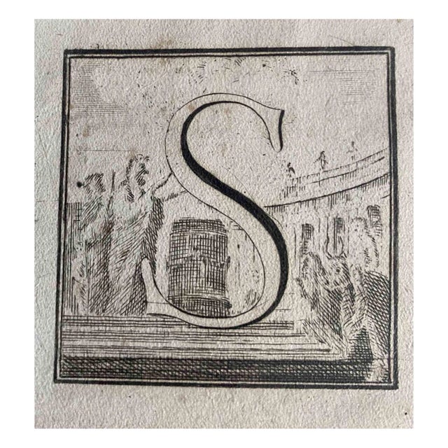 Old Master, Antiquities of Herculaneum, Letter S, Etching, 18th Century For Sale