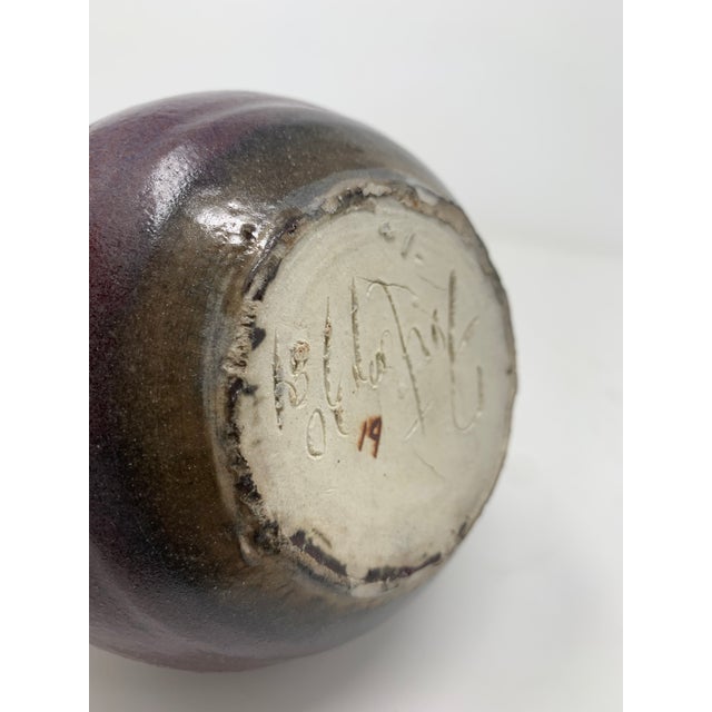 Mid 20th Century Plum Glazed Ceramic Vase For Sale - Image 10 of 11