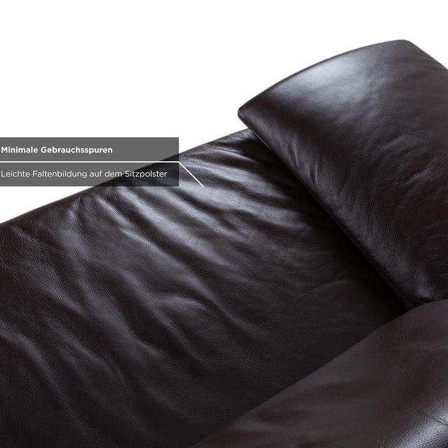 Leather Two-Seater Dark Brown Volare Sofa with Manual Function from Koinor For Sale - Image 10 of 16