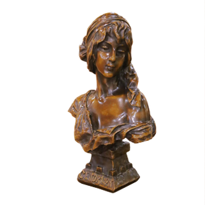 19th Century French Art Nouveau Bronze “Cendrillon” Bust by Emmanuel Villanis