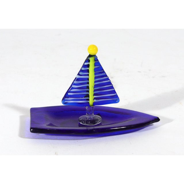 Vintage Modern Murano Glass Model of Sailing Ships For Sale - Image 11 of 18