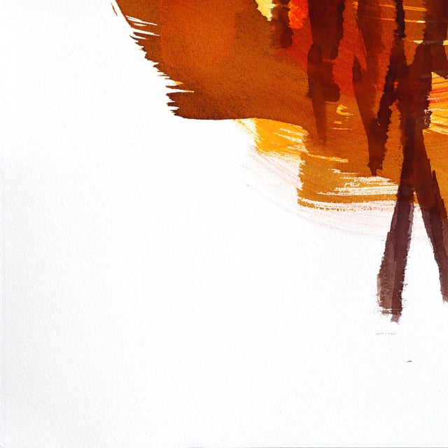 Contemporary Forest 1 - Original Expressionist Forest Landscape Ink Painting on French Linen Paper by Bettina Mauel For Sale - Image 3 of 6