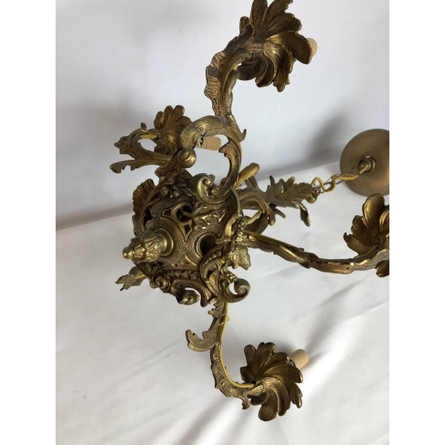 French bronze 5 arm electrified chandelier. Made in the Late 18th Century