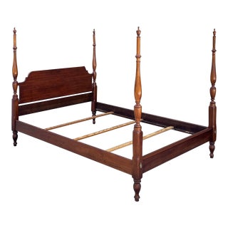 Virginia Galleries Henkel Harris Traditional Cherry Queen Poster Bed For Sale