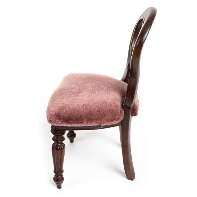 Antique Salesman Sample Victorian Upholstered Ballon-Back Side Chair For Sale - Image 9 of 13