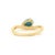 18k Yellow Gold Wavy Band Ring With Teardrop Cabochon Turquoise Size 6.5 For Sale - Image 10 of 15